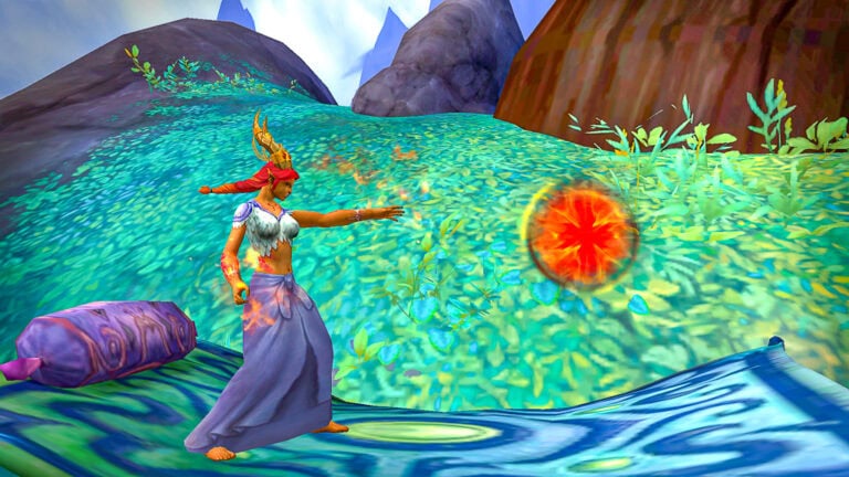 Teyla practices magic in her garden